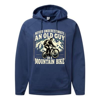 FatherS Day Gift Mountain Bike Bicycle Lovers Gift For Dad Gift Performance Fleece Hoodie