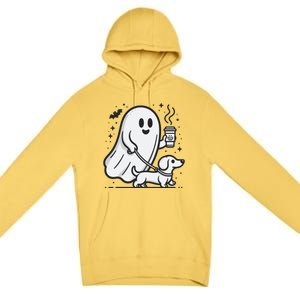 Funny Dachshund Ghost Halloween Spooky Season Weenie Dog Gift Premium Pullover Hoodie