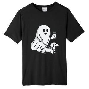 Funny Dachshund Ghost Halloween Spooky Season Weenie Dog Gift Tall Fusion ChromaSoft Performance T-Shirt