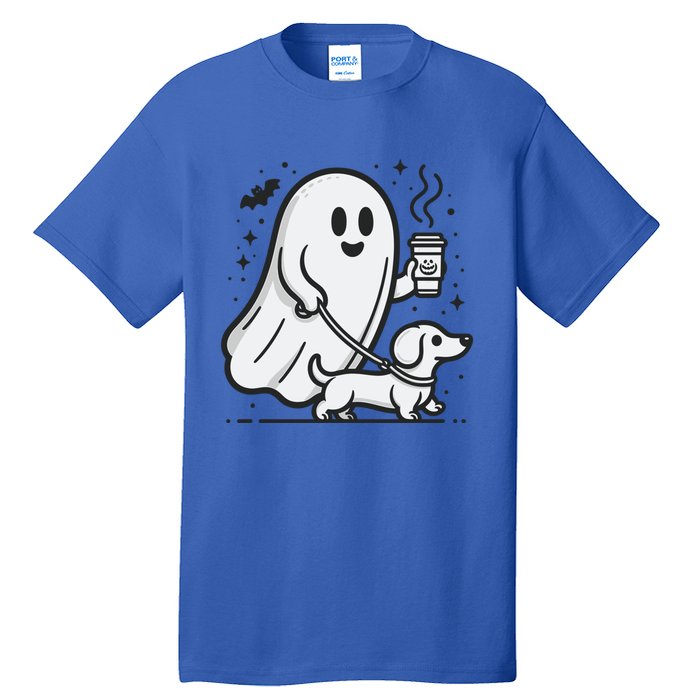 Funny Dachshund Ghost Halloween Spooky Season Weenie Dog Gift Tall T-Shirt