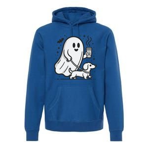 Funny Dachshund Ghost Halloween Spooky Season Weenie Dog Gift Premium Hoodie