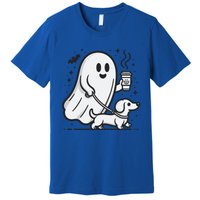 Funny Dachshund Ghost Halloween Spooky Season Weenie Dog Gift Premium T-Shirt