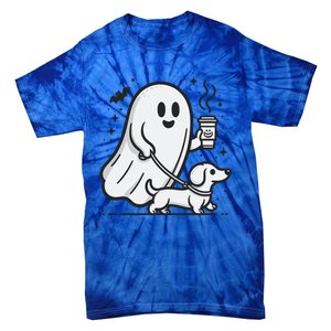 Funny Dachshund Ghost Halloween Spooky Season Weenie Dog Gift Tie-Dye T-Shirt