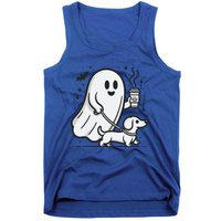 Funny Dachshund Ghost Halloween Spooky Season Weenie Dog Gift Tank Top