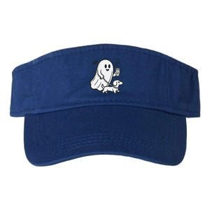 Funny Dachshund Ghost Halloween Spooky Season Weenie Dog Gift Valucap Bio-Washed Visor