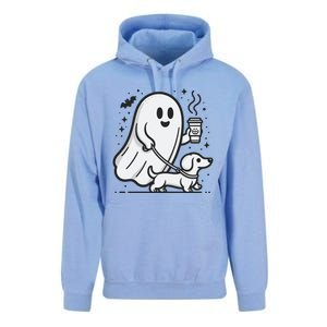 Funny Dachshund Ghost Halloween Spooky Season Weenie Dog Gift Unisex Surf Hoodie