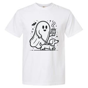 Funny Dachshund Ghost Halloween Spooky Season Weenie Dog Gift Garment-Dyed Heavyweight T-Shirt