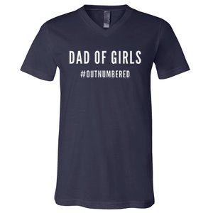 Fathers Day Gift For Daughter Wife Dad Of Outnumbered V-Neck T-Shirt