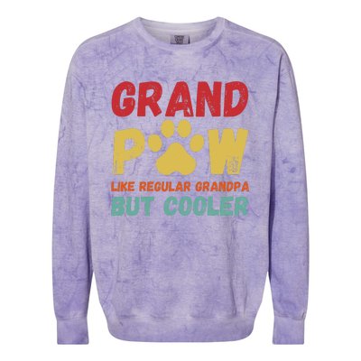 Fathers Day Gift Grandpaw Like Regular Grandpa But Cooler Colorblast Crewneck Sweatshirt