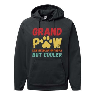 Fathers Day Gift Grandpaw Like Regular Grandpa But Cooler Performance Fleece Hoodie