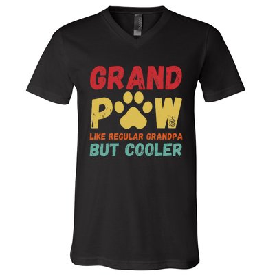 Fathers Day Gift Grandpaw Like Regular Grandpa But Cooler V-Neck T-Shirt