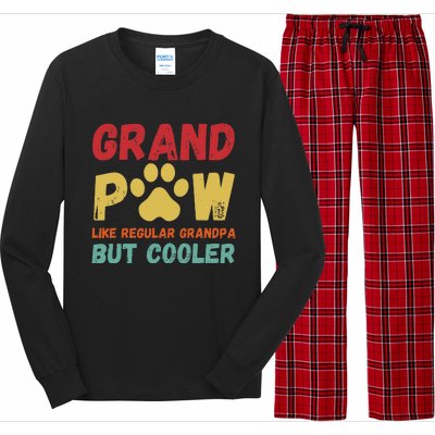 Fathers Day Gift Grandpaw Like Regular Grandpa But Cooler Long Sleeve Pajama Set