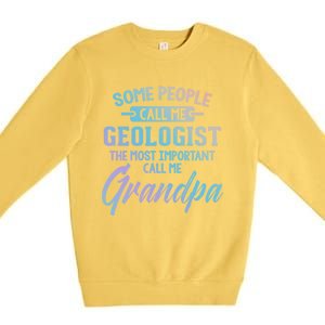 Fathers Day Gift Geologist Grandpa Gift Premium Crewneck Sweatshirt