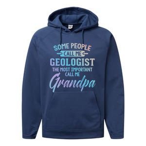 Fathers Day Gift Geologist Grandpa Gift Performance Fleece Hoodie