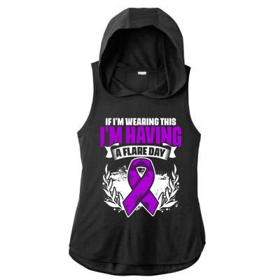 Flare Day Gift Fibro Survivor Warrior Fibromyalgia Awareness Gift Ladies PosiCharge Tri-Blend Wicking Draft Hoodie Tank