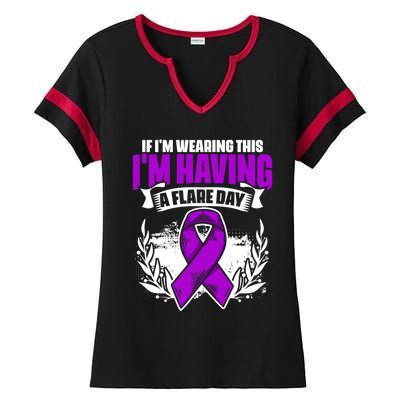 Flare Day Gift Fibro Survivor Warrior Fibromyalgia Awareness Gift Ladies Halftime Notch Neck Tee