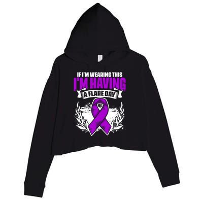 Flare Day Gift Fibro Survivor Warrior Fibromyalgia Awareness Gift Crop Fleece Hoodie