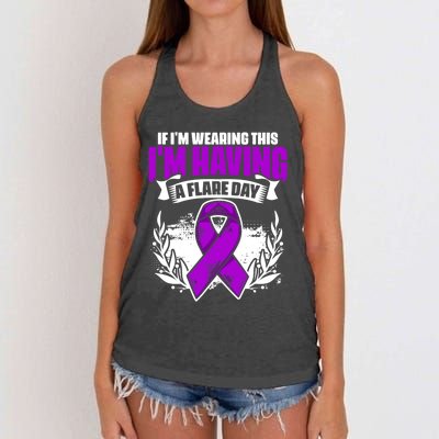 Flare Day Gift Fibro Survivor Warrior Fibromyalgia Awareness Gift Women's Knotted Racerback Tank