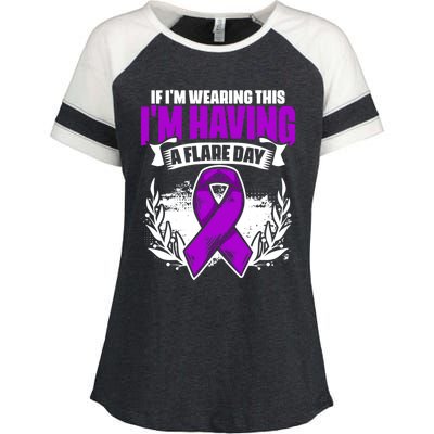 Flare Day Gift Fibro Survivor Warrior Fibromyalgia Awareness Gift Enza Ladies Jersey Colorblock Tee