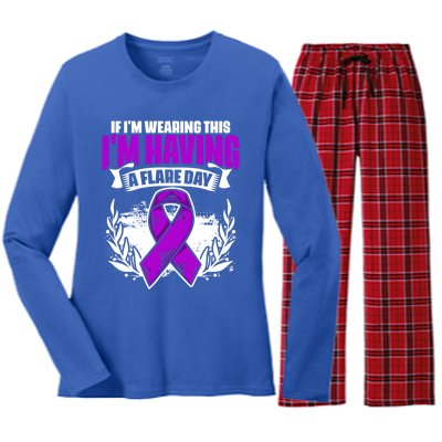 Flare Day Gift Fibro Survivor Warrior Fibromyalgia Awareness Gift Women's Long Sleeve Flannel Pajama Set 