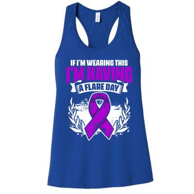 Flare Day Gift Fibro Survivor Warrior Fibromyalgia Awareness Gift Women's Racerback Tank