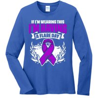 Flare Day Gift Fibro Survivor Warrior Fibromyalgia Awareness Gift Ladies Long Sleeve Shirt