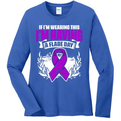 Flare Day Gift Fibro Survivor Warrior Fibromyalgia Awareness Gift Ladies Long Sleeve Shirt