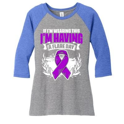 Flare Day Gift Fibro Survivor Warrior Fibromyalgia Awareness Gift Women's Tri-Blend 3/4-Sleeve Raglan Shirt