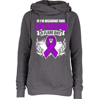 Flare Day Gift Fibro Survivor Warrior Fibromyalgia Awareness Gift Womens Funnel Neck Pullover Hood