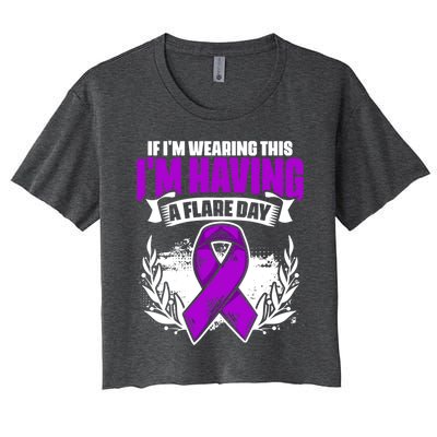 Flare Day Gift Fibro Survivor Warrior Fibromyalgia Awareness Gift Women's Crop Top Tee