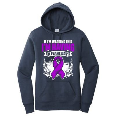 Flare Day Gift Fibro Survivor Warrior Fibromyalgia Awareness Gift Women's Pullover Hoodie