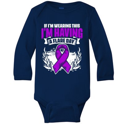 Flare Day Gift Fibro Survivor Warrior Fibromyalgia Awareness Gift Baby Long Sleeve Bodysuit