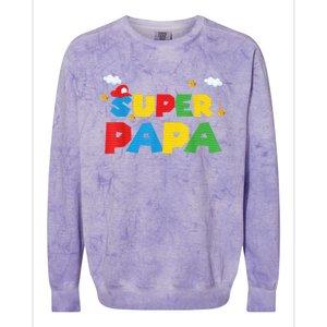 Fathers Day Gift Papa Gift From Son Daughter Grandkids Colorblast Crewneck Sweatshirt