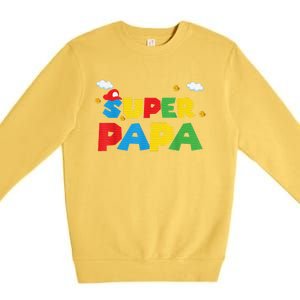 Fathers Day Gift Papa Gift From Son Daughter Grandkids Premium Crewneck Sweatshirt