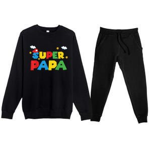 Fathers Day Gift Papa Gift From Son Daughter Grandkids Premium Crewneck Sweatsuit Set