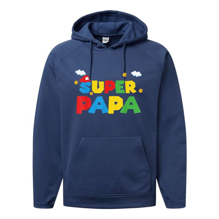 Fathers Day Gift Papa Gift From Son Daughter Grandkids Performance Fleece Hoodie