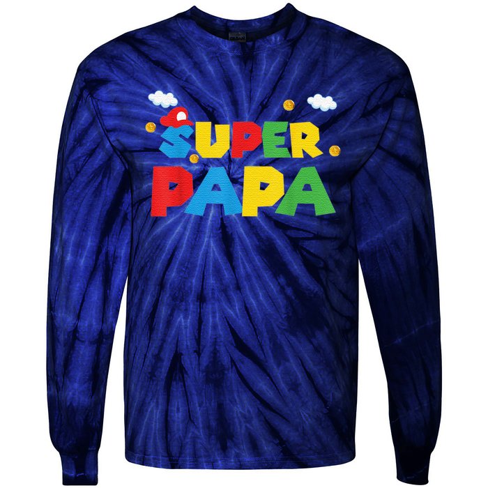 Fathers Day Gift Papa Gift From Son Daughter Grandkids Tie-Dye Long Sleeve Shirt