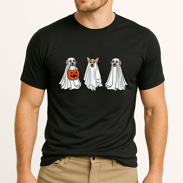 Funny Dog Ghosts Halloween Costume Cooling Performance Crew T-Shirt