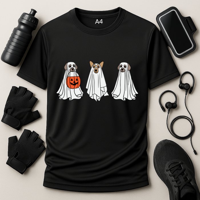 Funny Dog Ghosts Halloween Costume Cooling Performance Crew T-Shirt