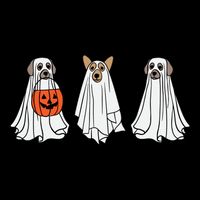 Funny Dog Ghosts Halloween Costume Cooling Performance Crew T-Shirt