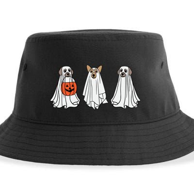 Funny Dog Ghosts Halloween Costume Sustainable Bucket Hat
