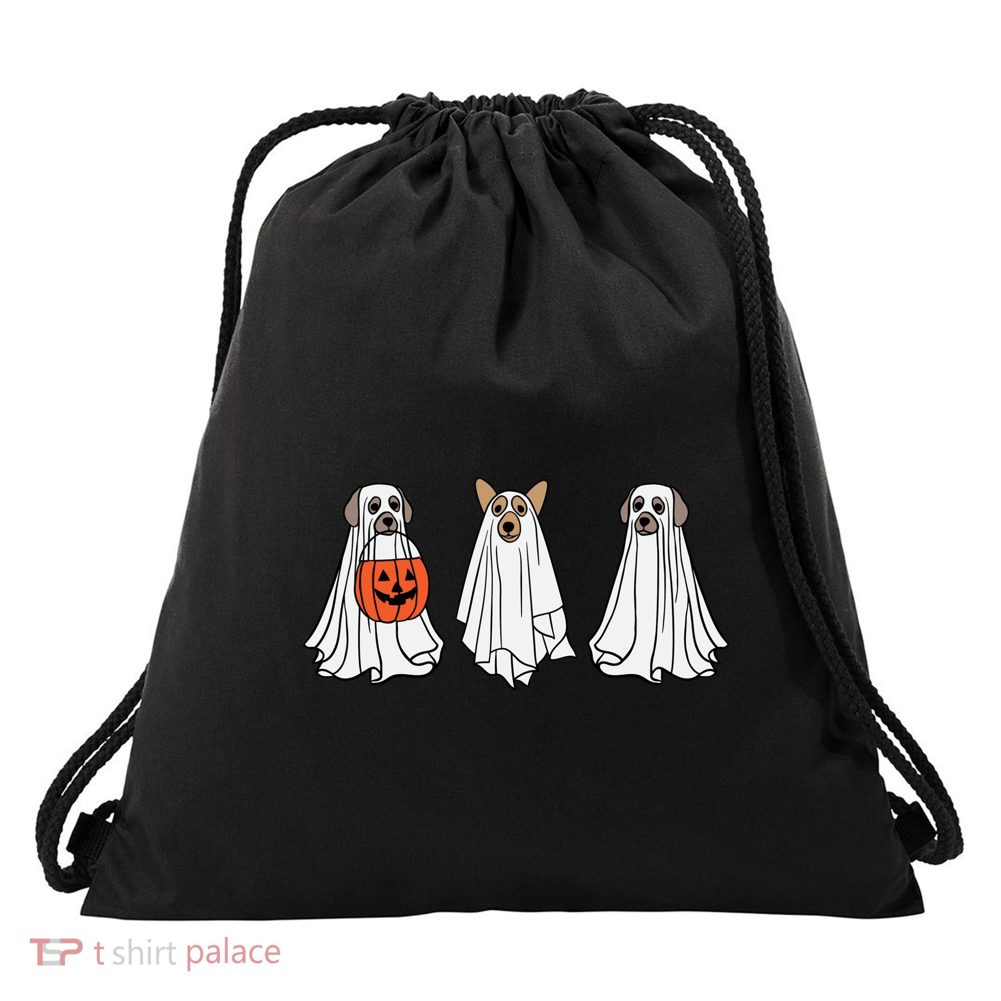 Funny Dog Ghosts Halloween Costume Drawstring Bag