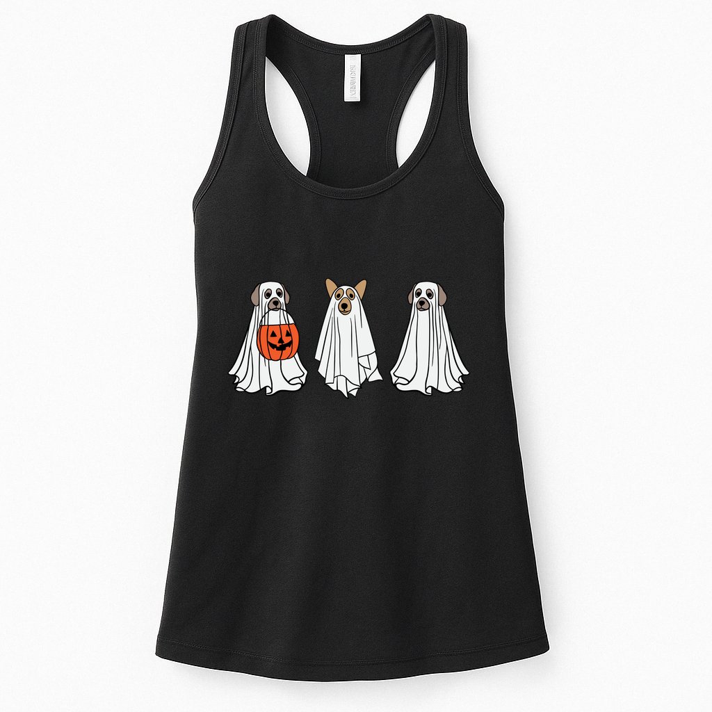 Funny Dog Ghosts Halloween Costume Womens Tank Top