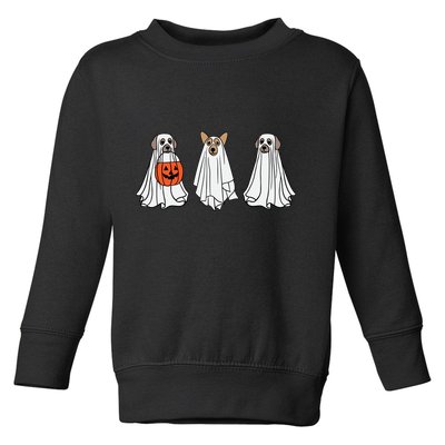 Funny Dog Ghosts Halloween Costume Toddler Sweatshirt