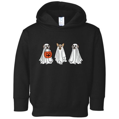 Funny Dog Ghosts Halloween Costume Toddler Hoodie
