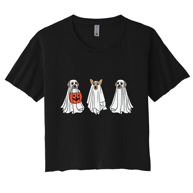 Funny Dog Ghosts Halloween Costume Crop Top