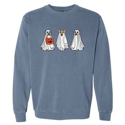 Funny Dog Ghosts Halloween Costume Garment-Dyed Sweatshirt