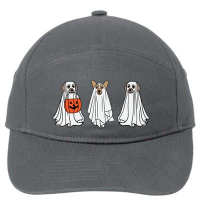 Funny Dog Ghosts Halloween Costume 7-Panel Snapback Hat