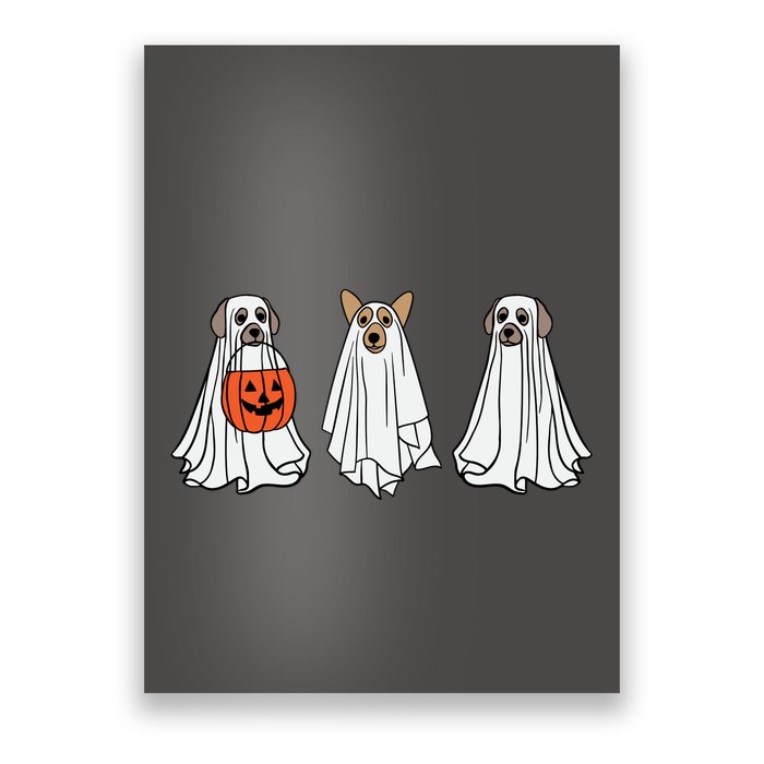 Funny Dog Ghosts Halloween Costume Poster