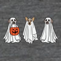 Funny Dog Ghosts Halloween Costume Poster
